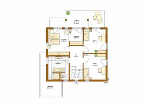 Musterhaus Montana - Grundriss Obergeschoss Musterhaus Montana - Grundriss Obergeschoss