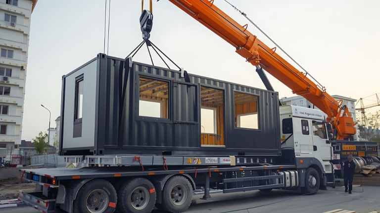 Containerhaus transportieren Containerhaus transportieren