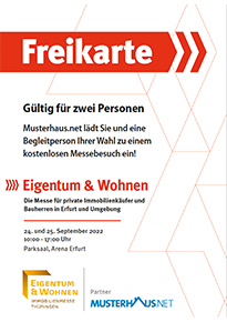 Baumesse Erfurt Eigentum und Wohnen 2022 Freikarte