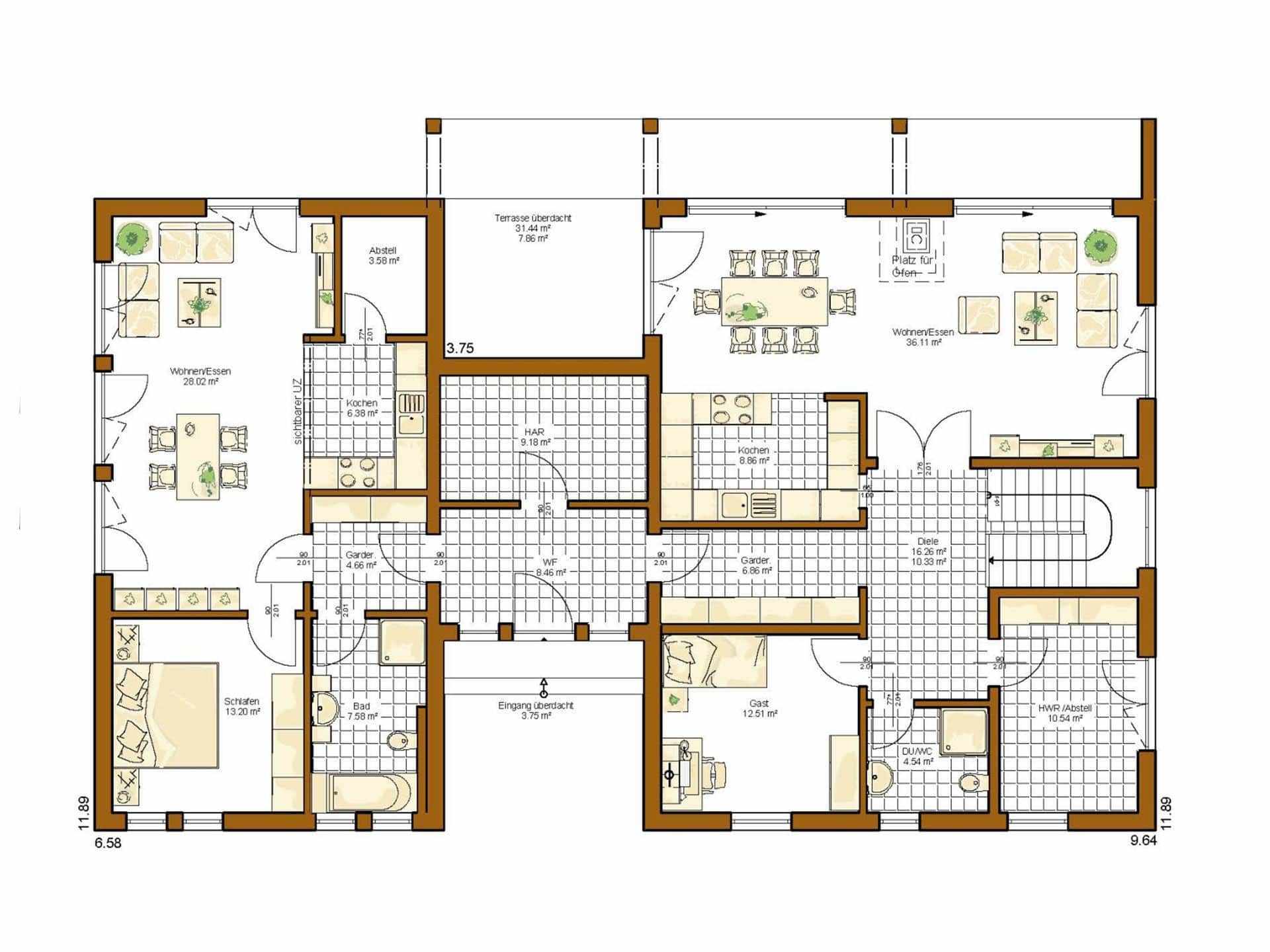 grundriss haus mit einliegerwohnung twinline genua eg