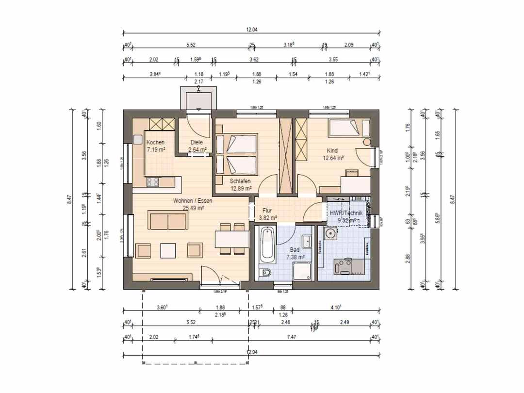 Haas Fertigbau: Bungalow HELA B82