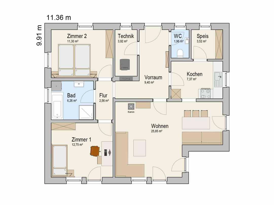 Haas Fertigbau: Bungalow Terra 85