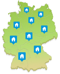 Deutschlandkarte mit Musterhäusern