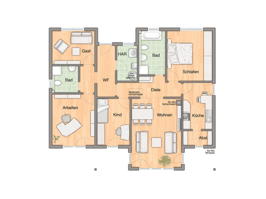 Town & Country: Bungalow 128 optional mit Einliegerwohnung