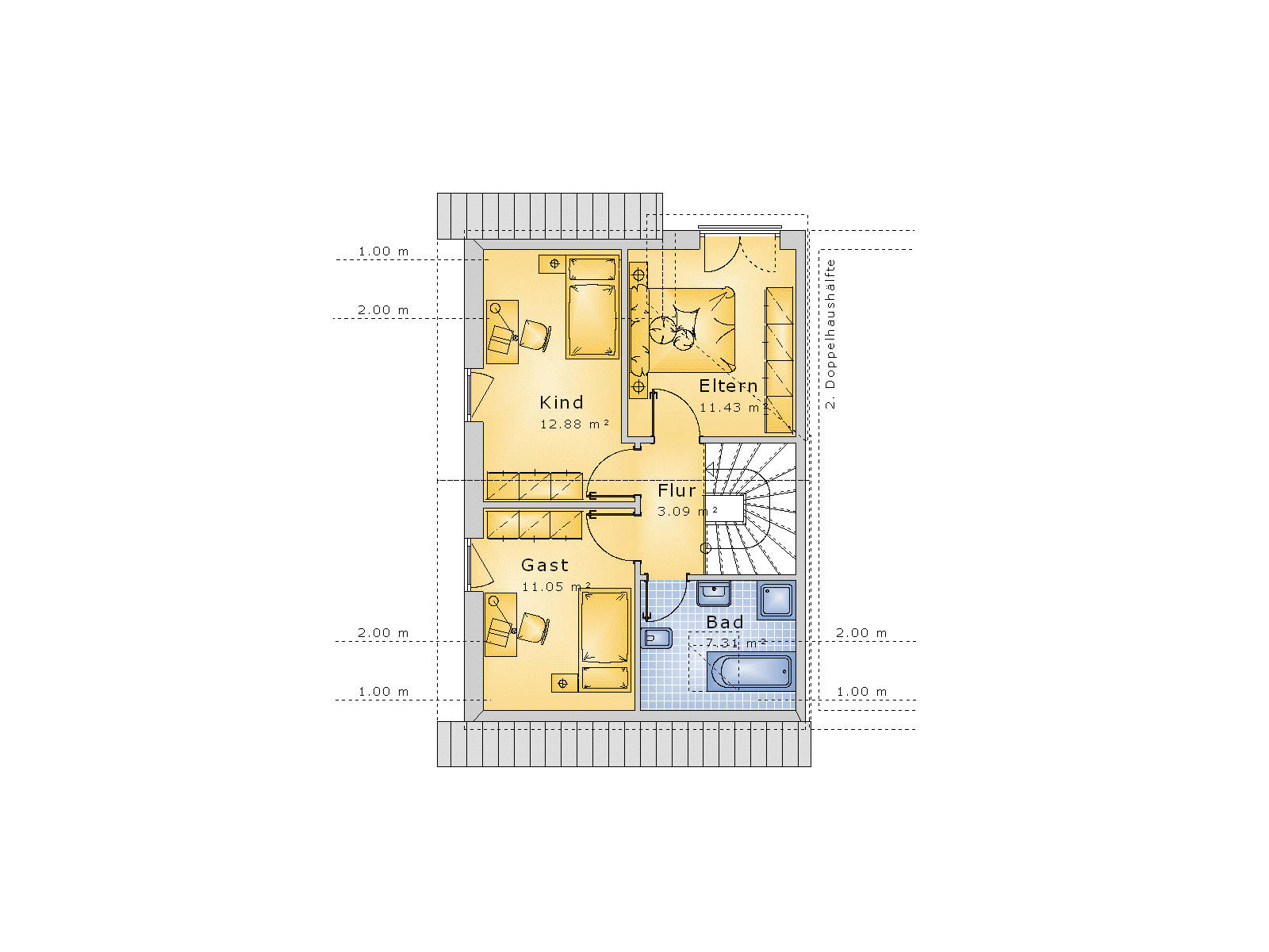 Doppelhaus zwerchhaus gaube 85qm ihb institut für hausbau ...