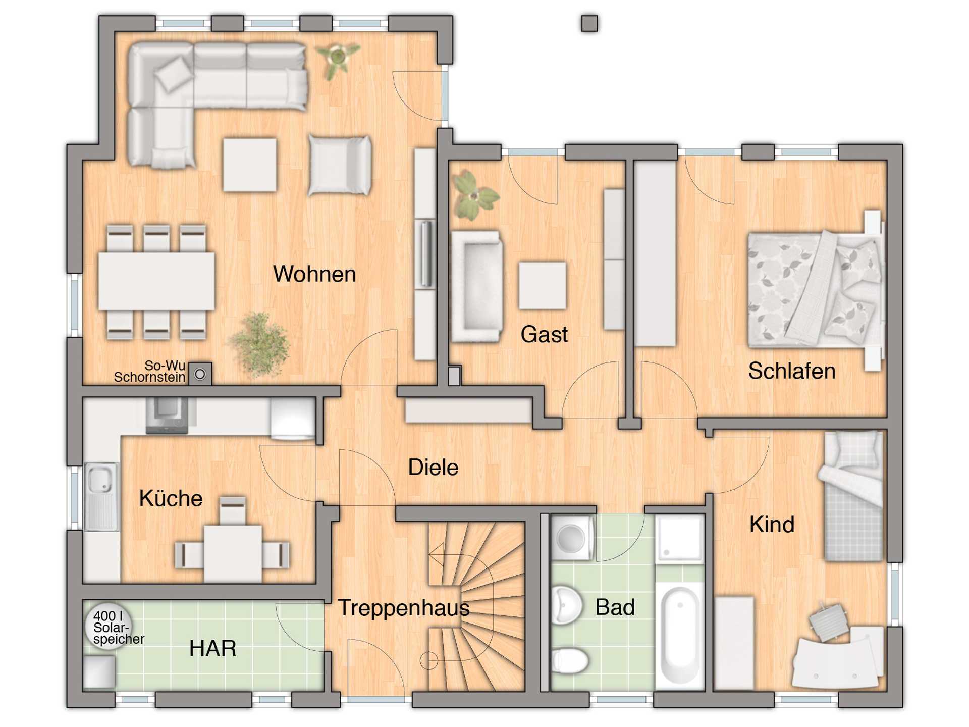 Haus Domizil 192 mit Einliegerwohnung - Town & Country Haus Einfamilienhaus mit einliegerwohnung im erdgeschoss
Einfamilienhaus mit einliegerwohnung im erdgeschoss
Haus Domizil 192 mit Einliegerwohnung - Town & Country Haus