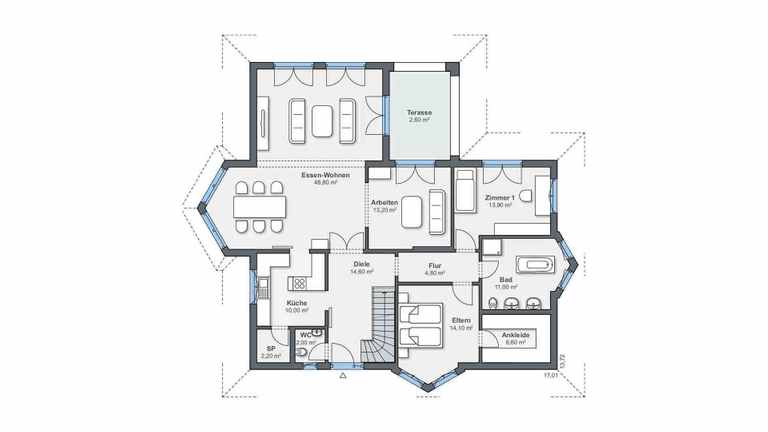 Grundriss Bungalow von WeberHaus 