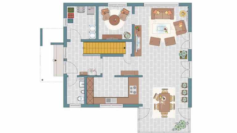 Grundriss Erdgeschoss Effizienzhaus NEO 312 Wuppertal 
