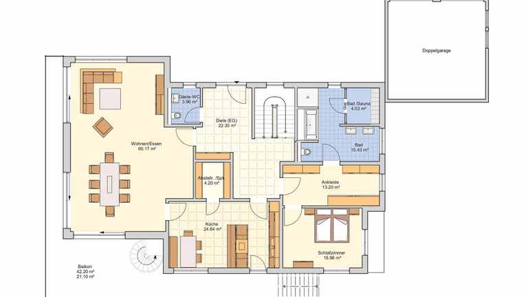 Grundriss Erdgeschoss Einfamilienhaus Novium 