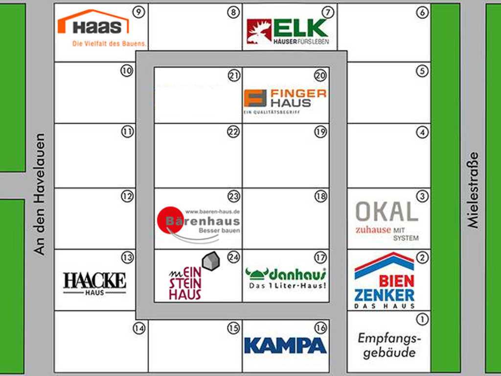 Musterhausausstellung Unger Park Berlin - Lageplan Musterhausausstellung Unger Park Berlin - Lageplan